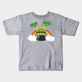 Saint Patrick's Day, Leprechaun Hat, Rainbow Kids T-Shirt